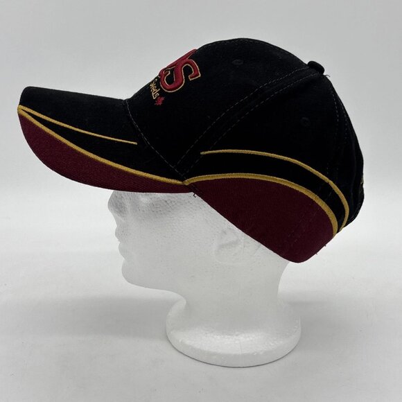 Quality Seeds Hat Cap Adjustable Black Burgundy 100% Cotton One Size - Picture 4 of 8